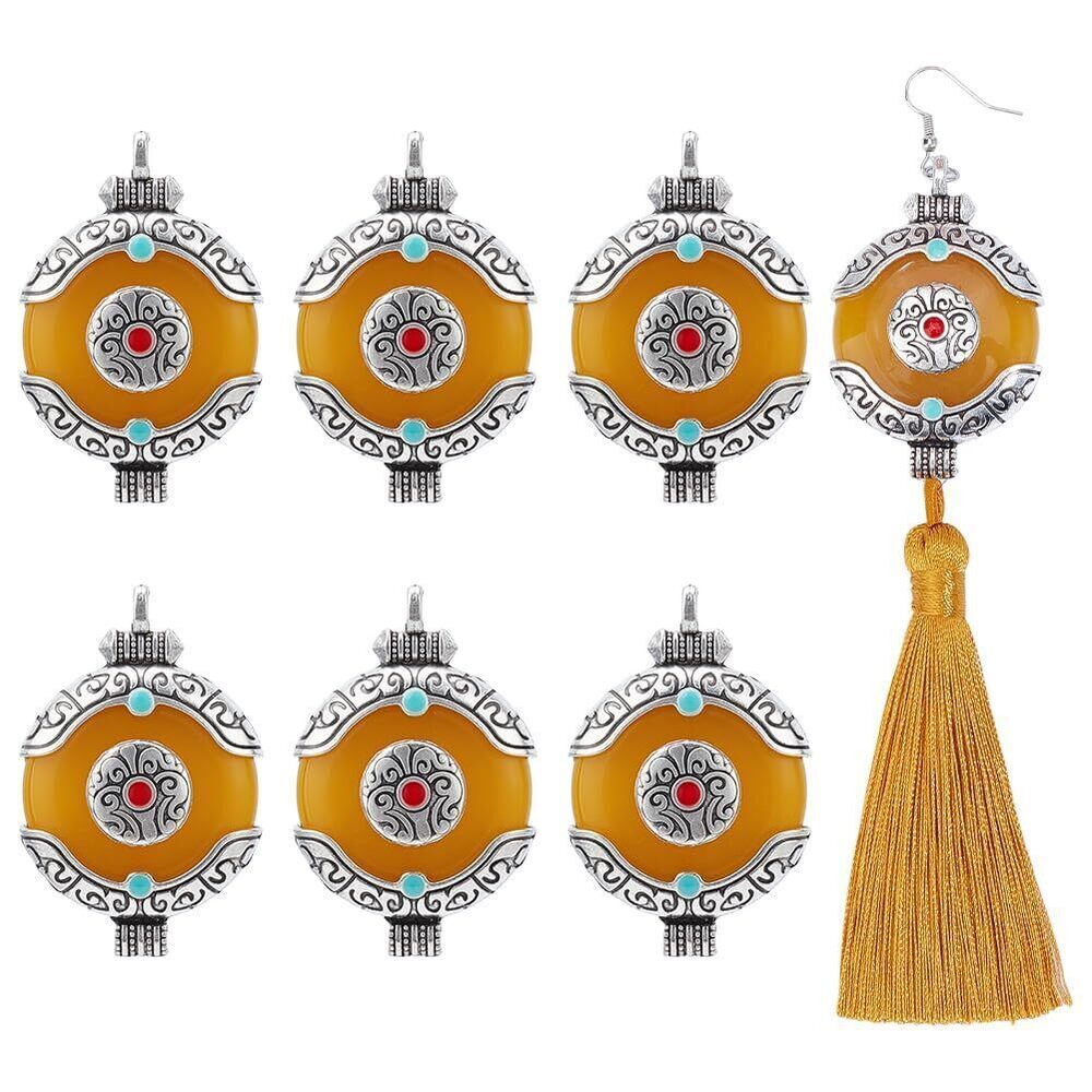 9958 6pcs Ethnic Style Connector Pendants Big Tibetan Jewelry Pendant